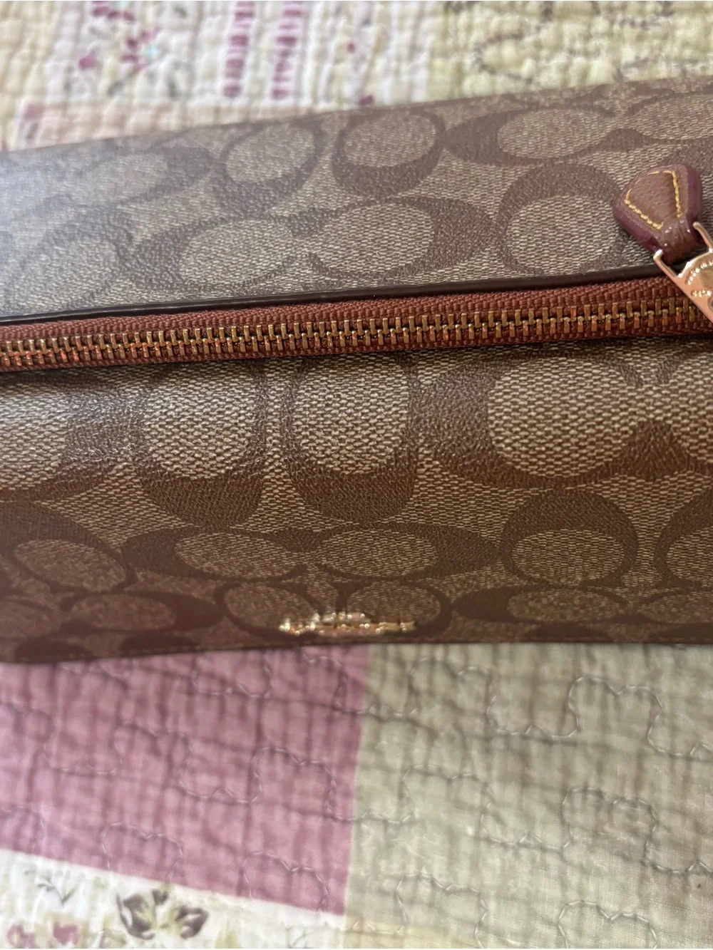 Coach Brown Signature Canvas Continental Wallet